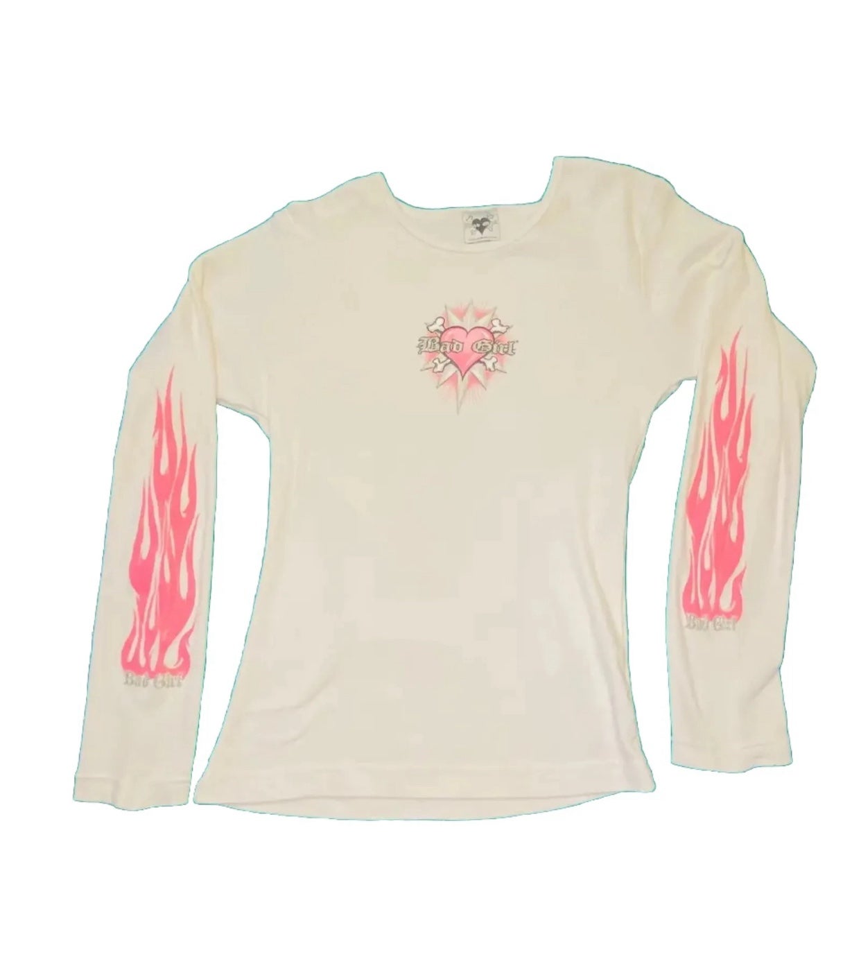 VINTAGE 1990'S BADBONES LAS ANGELES WOMANS BAD GIRL LONG SLEEVE TEE NEW OLD