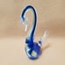 Hand Blown Glass Swan, Sommerso Blue Green Clear Art Glass Crystal Bird Figurine
