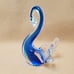 Hand Blown Glass Swan, Sommerso Blue Green Clear Art Glass Crystal Bird Figurine
