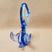 Hand Blown Glass Swan, Sommerso Blue Green Clear Art Glass Crystal Bird Figurine
