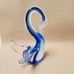 Hand Blown Glass Swan, Sommerso Blue Green Clear Art Glass Crystal Bird Figurine