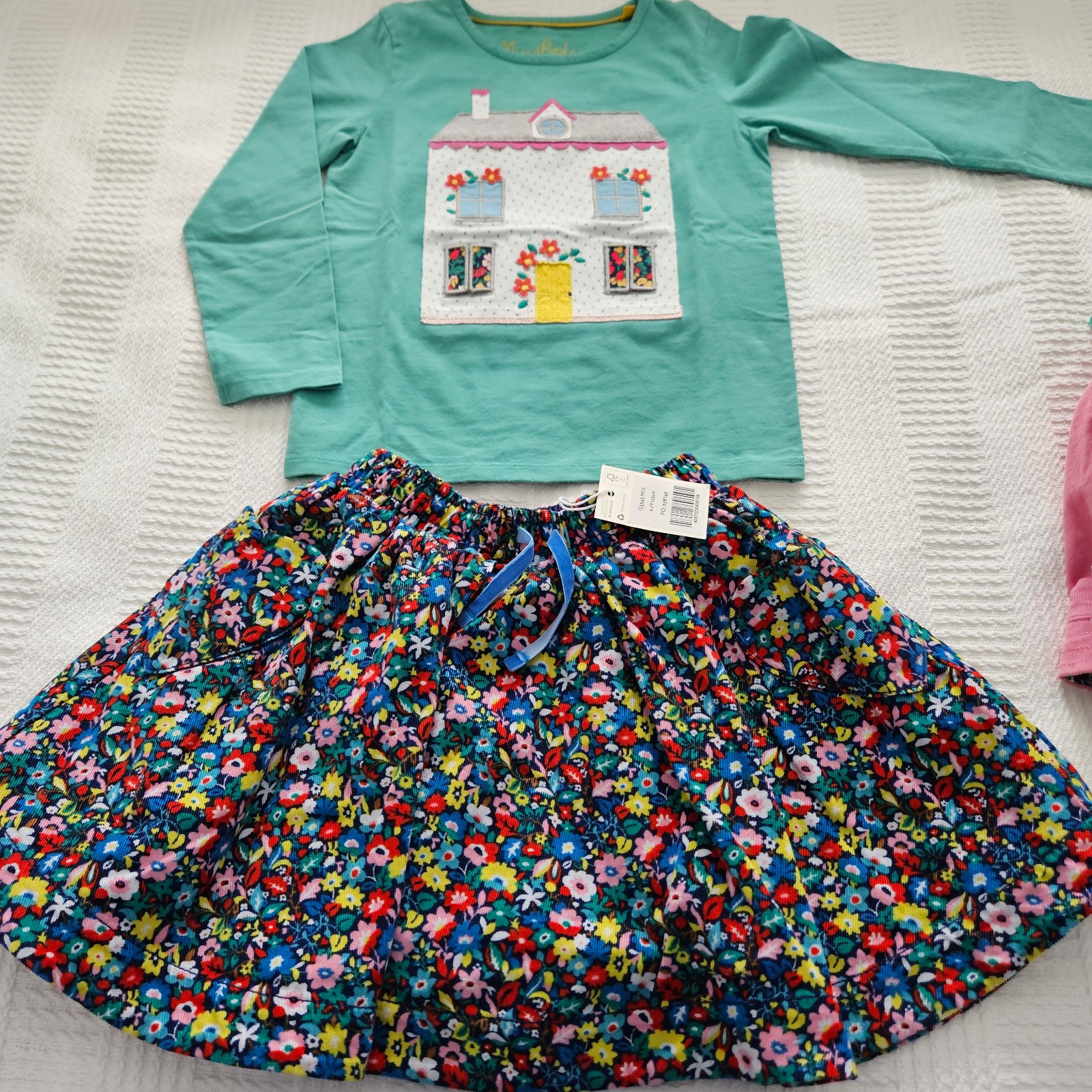 Mini Boden House Tee and Cord Skirt 6-7Y
