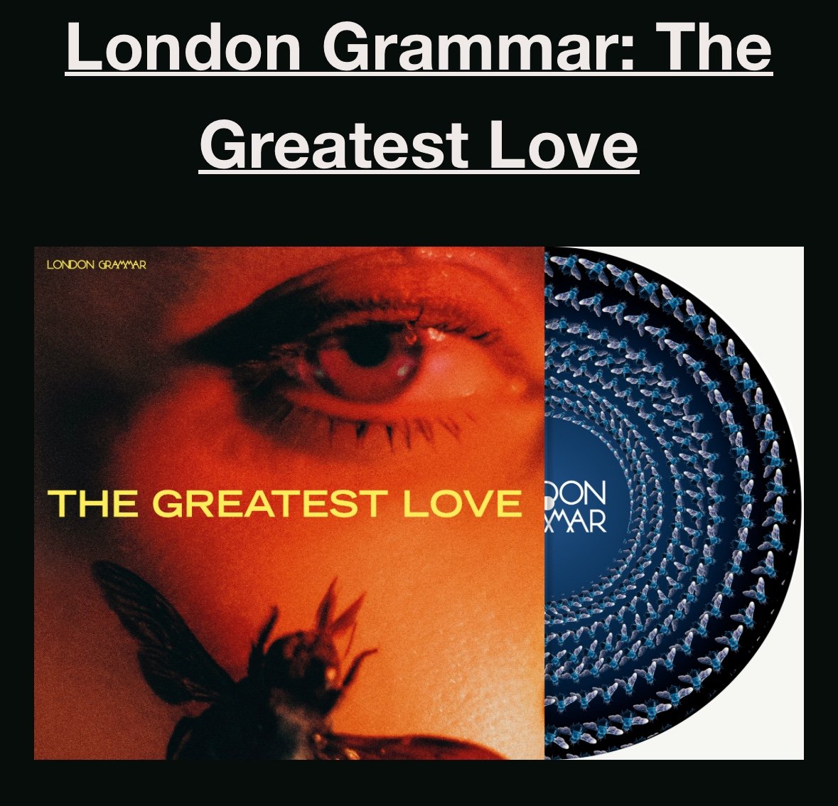 London Grammar-The Greatest Love (Blood Records) Zoetrope Picture Vinyl 493/1000