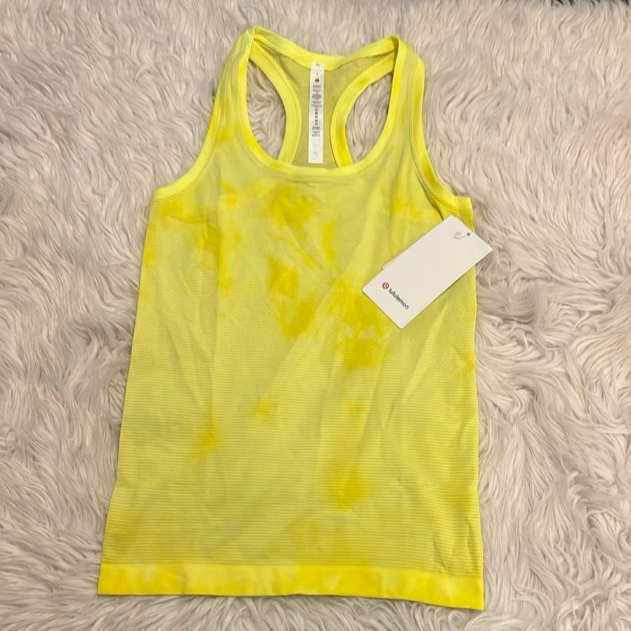 Lululemon Swiftly Tech Tank Top 2.0 *, Marble Dye Electric Lemon, Size 4