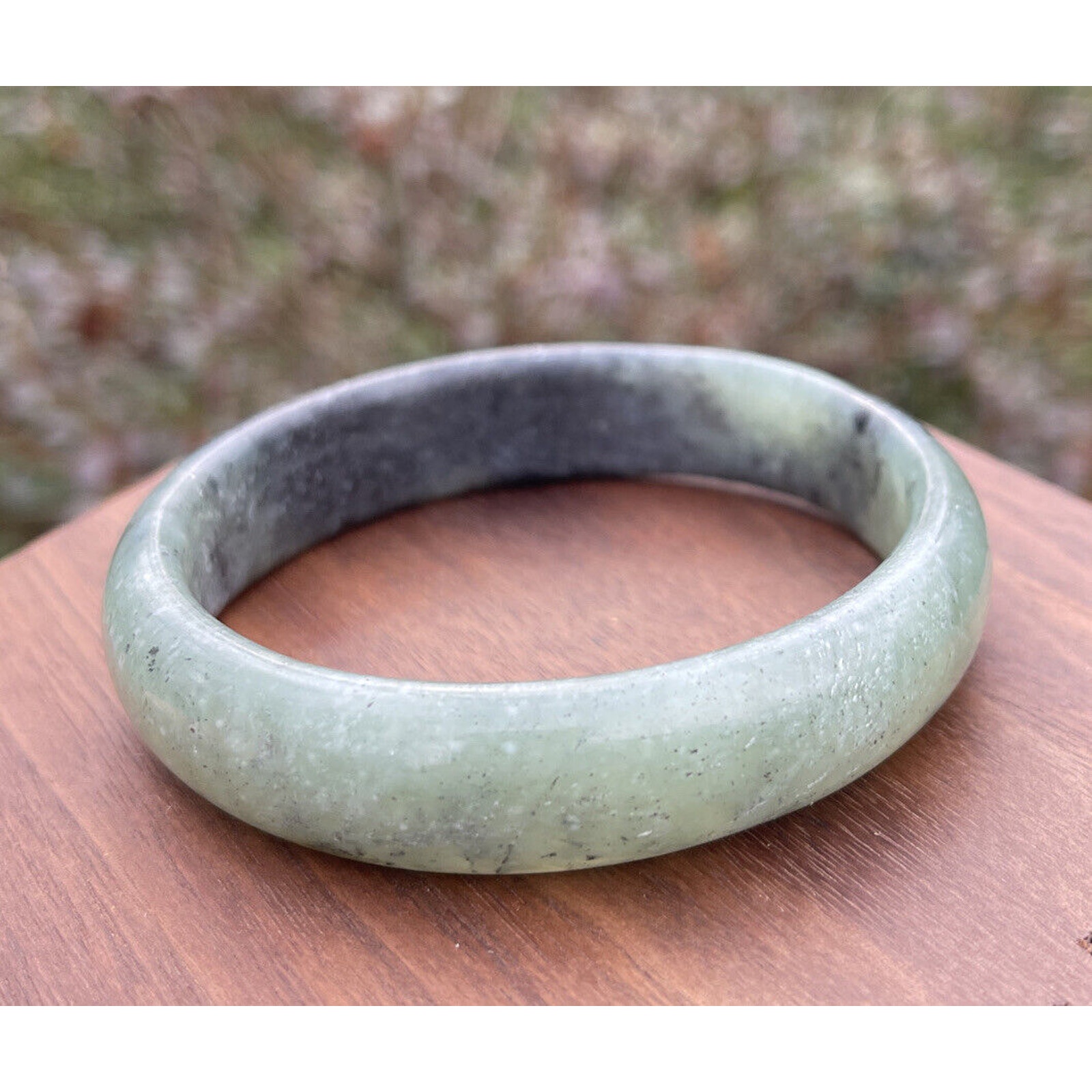 Vintage Jade Bangle Carved Bracelet Estate - 258 carats