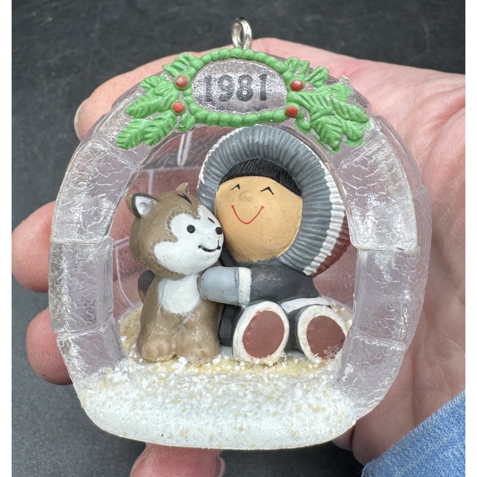 Rare Hallmark Frosty Friends #2 - 1981 Igloo Christmas Ornament -6D