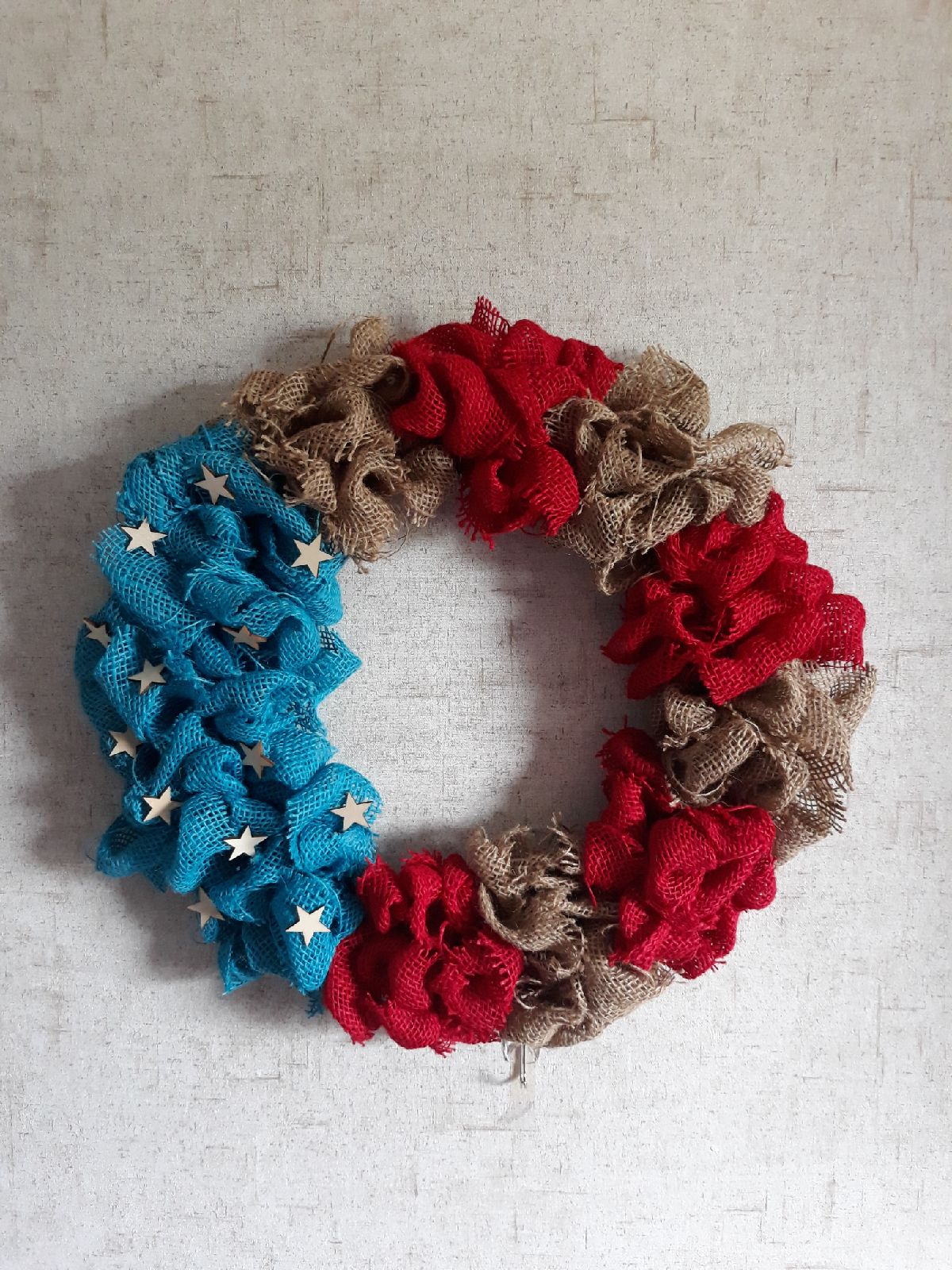 14 inch Patriotic burlap wreath
