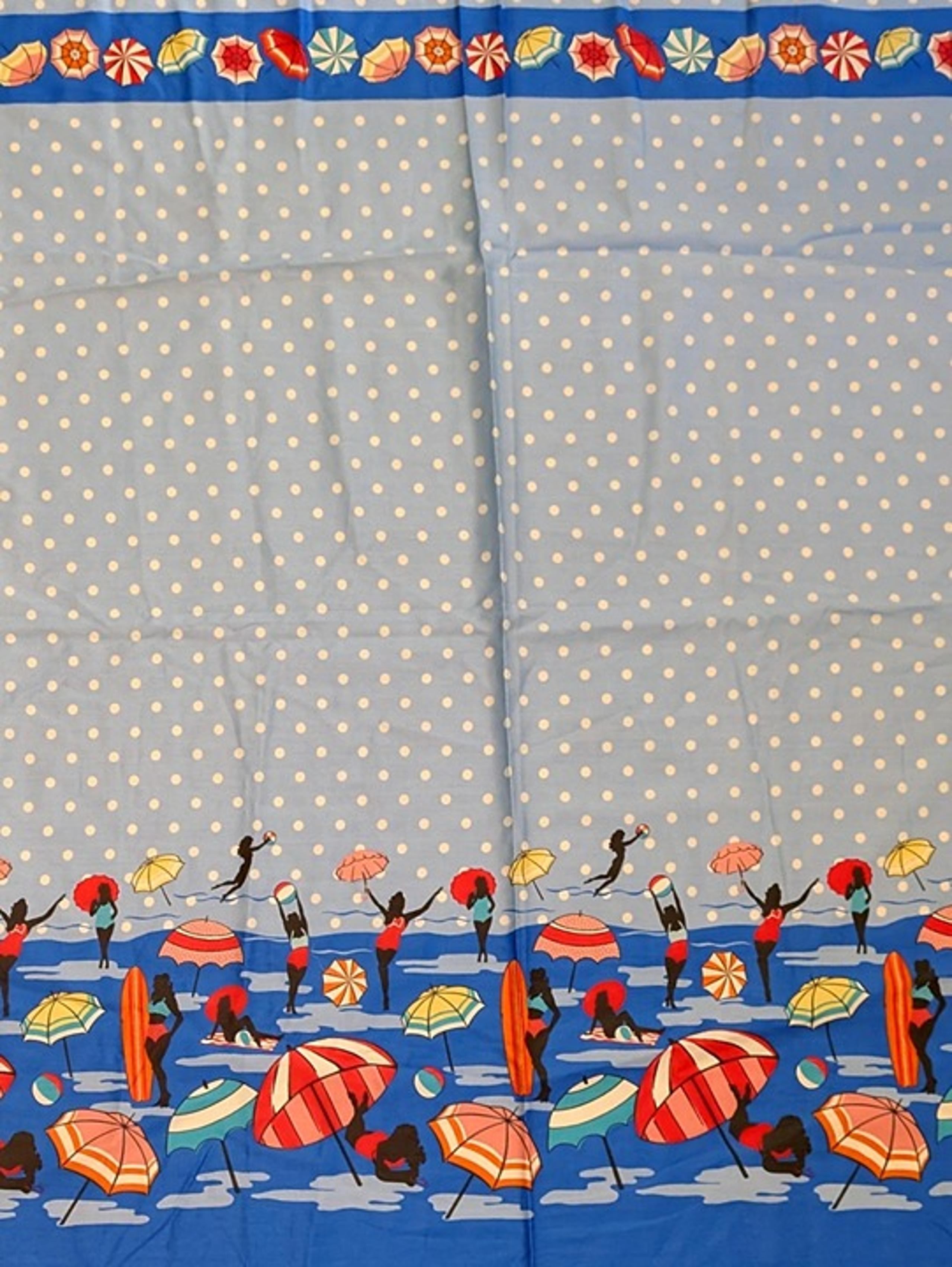 Vintage Gretchen Hirsch "Beach Umbrella" Cotton Sateen - 2 YDS - Fabric