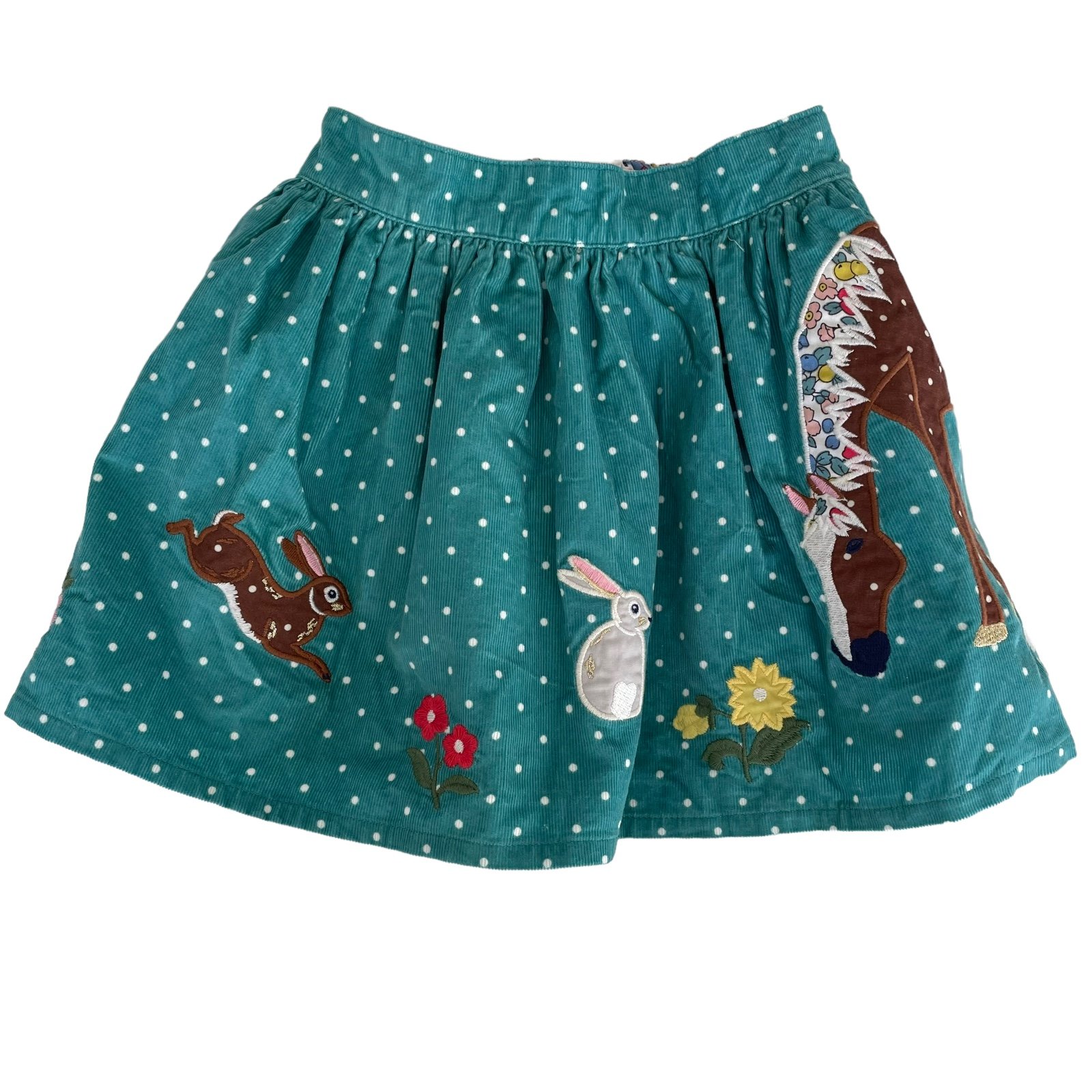 Mini Boden Appliqué Corduroy Skirt