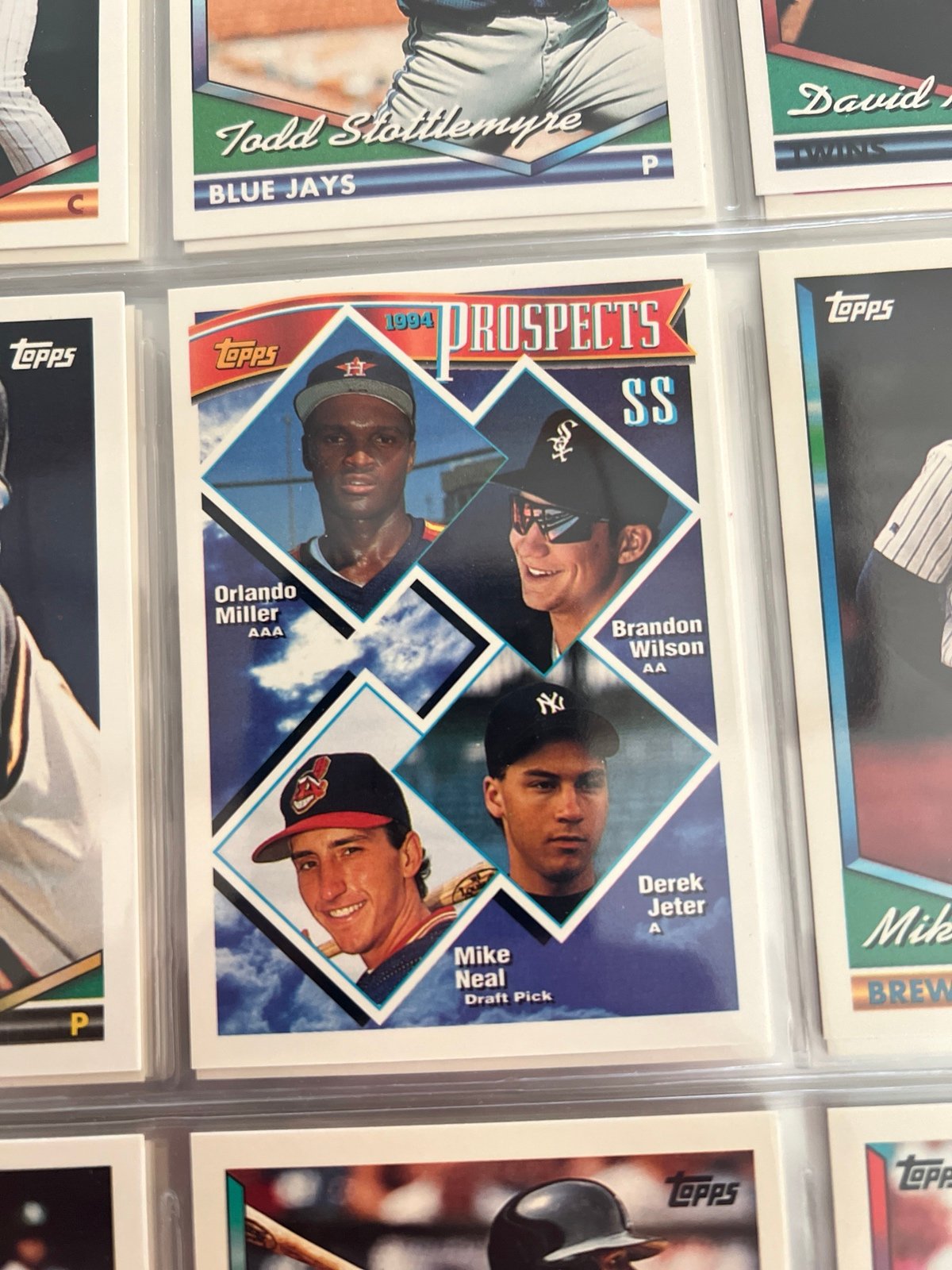 Derek Jeter. RC 1994 Topps complete baseball set 792 cards in binder and pages.
