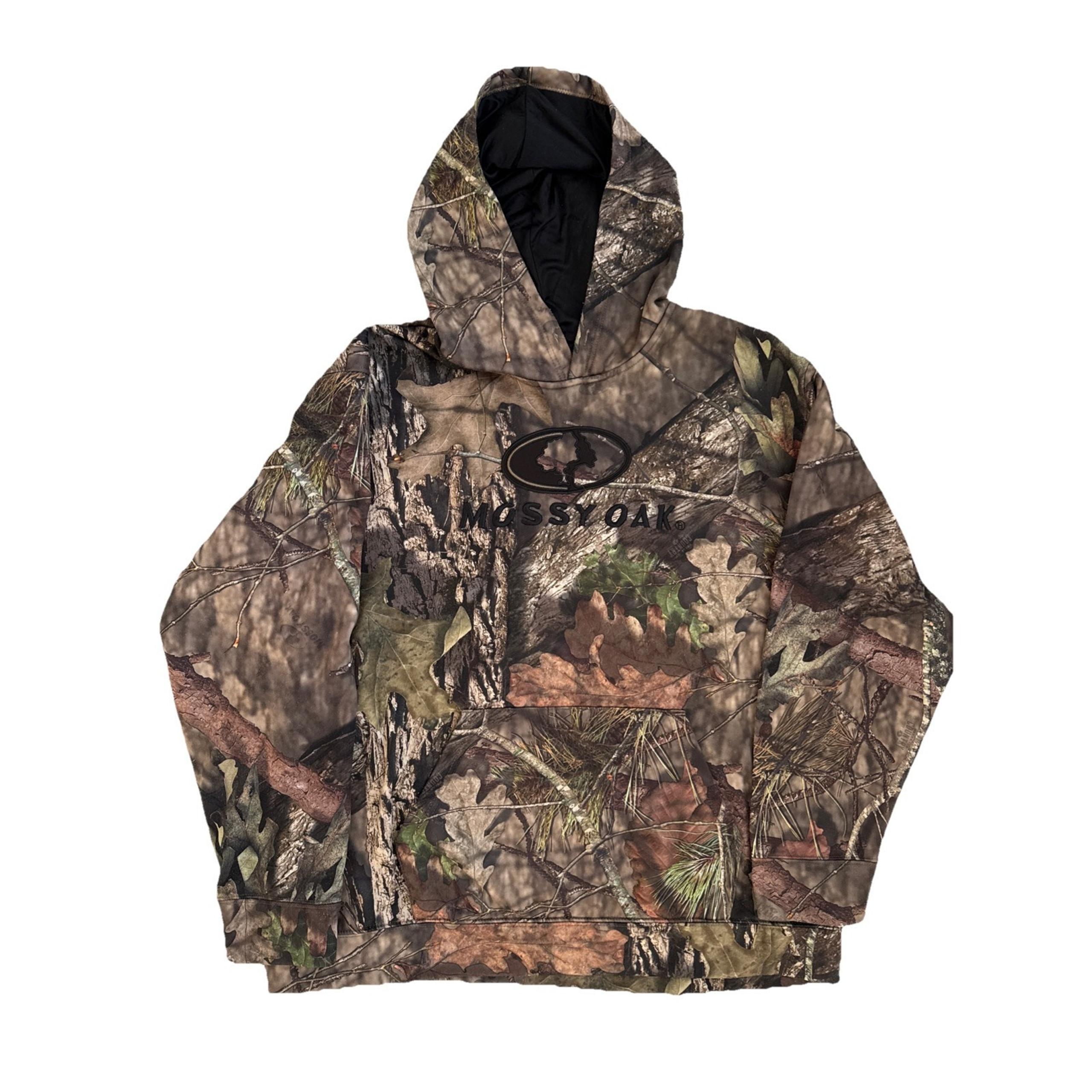 Mossy Oak Hoodie Mens XL Embroidered Logo Pullover Fleece Camouflage Vintage