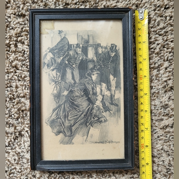 Antique Howard Chandler Christy Art Print 1900 Framed