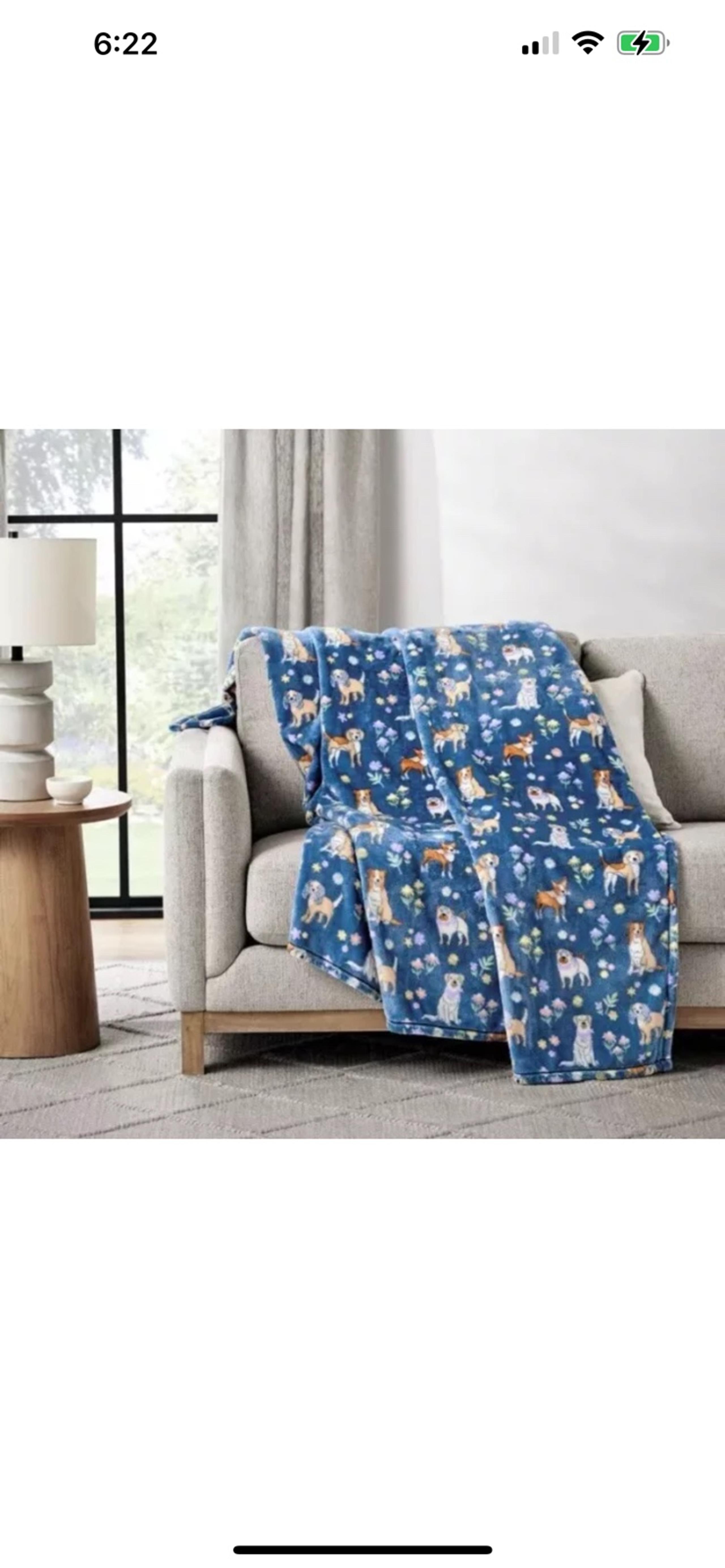 Member's Mark Lounge Throw Blanket Spring Pups Floral 60" x 70"