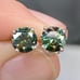 1 Carat Green Moissanite Diamond Stud Earrings