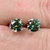 1 Carat Green Moissanite Diamond Stud Earrings