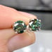 1 Carat Green Moissanite Diamond Stud Earrings