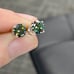 1 Carat Green Moissanite Diamond Stud Earrings