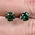 1 Carat Green Moissanite Diamond Stud Earrings
