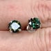 1 Carat Green Moissanite Diamond Stud Earrings