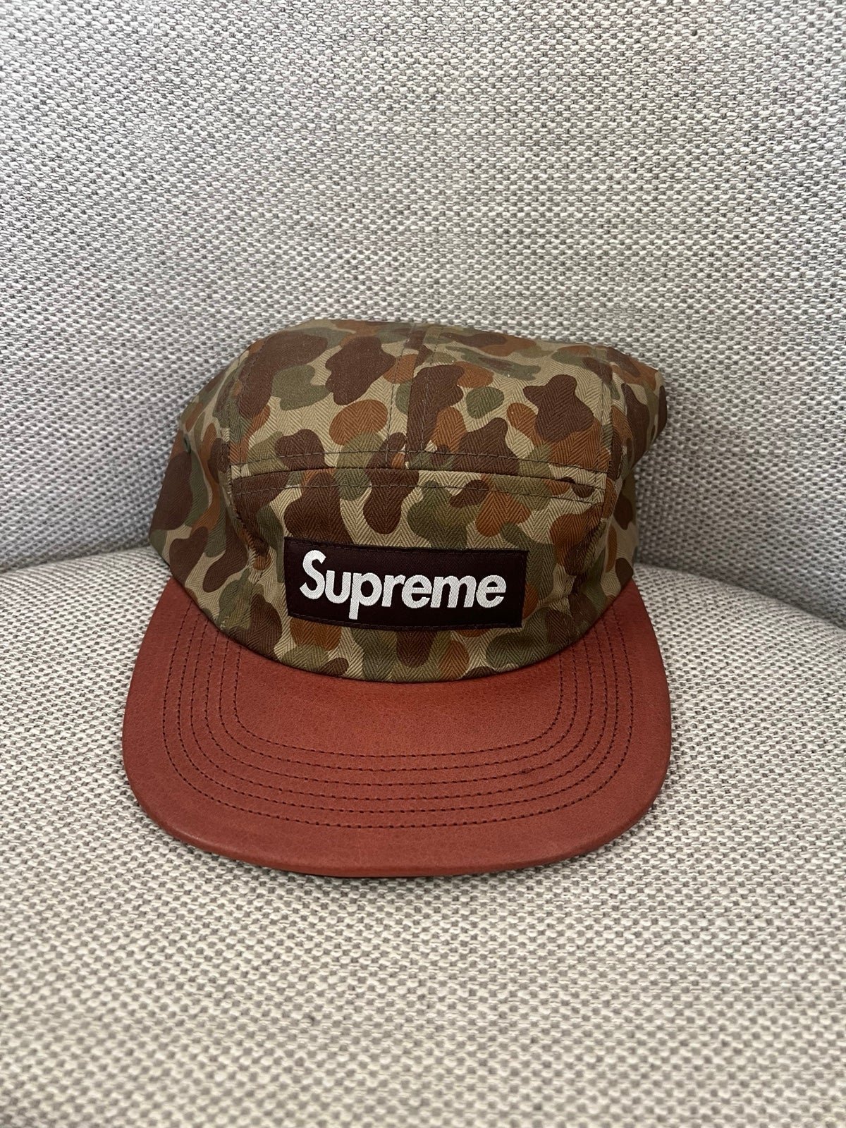 円高還元 Supreme Cap Camp Camo Leather 帽子