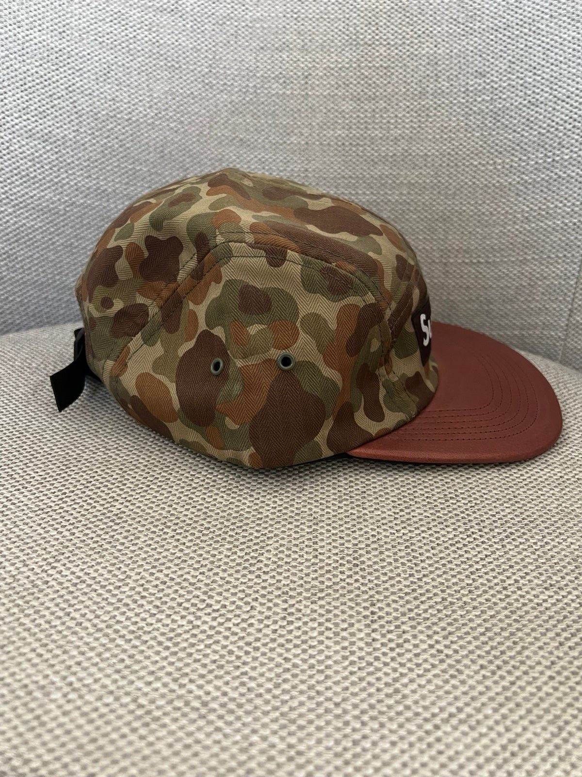 Supreme Leather Camo Camp Cap