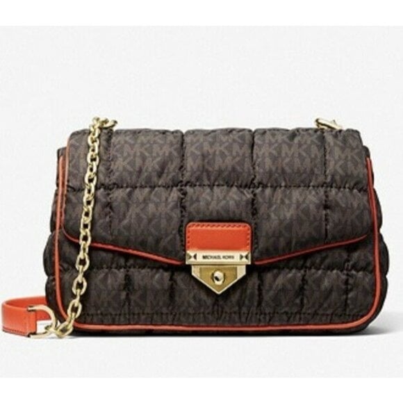 MICHAEL MICHAEL KORS SoHo Large Quilted Signature Logo Nylon Shoulder Bag
