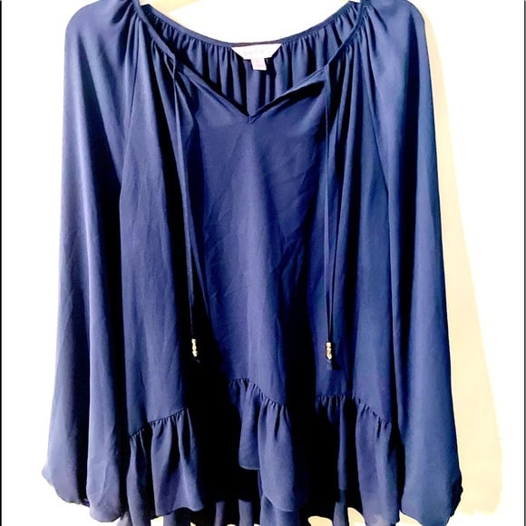 LILLY PULITZER NAVY BLUE TENSELY TOP