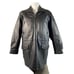 Fashion Elements Leather Long Coat Men Medium Black FullZip Pocket Insulated VTG