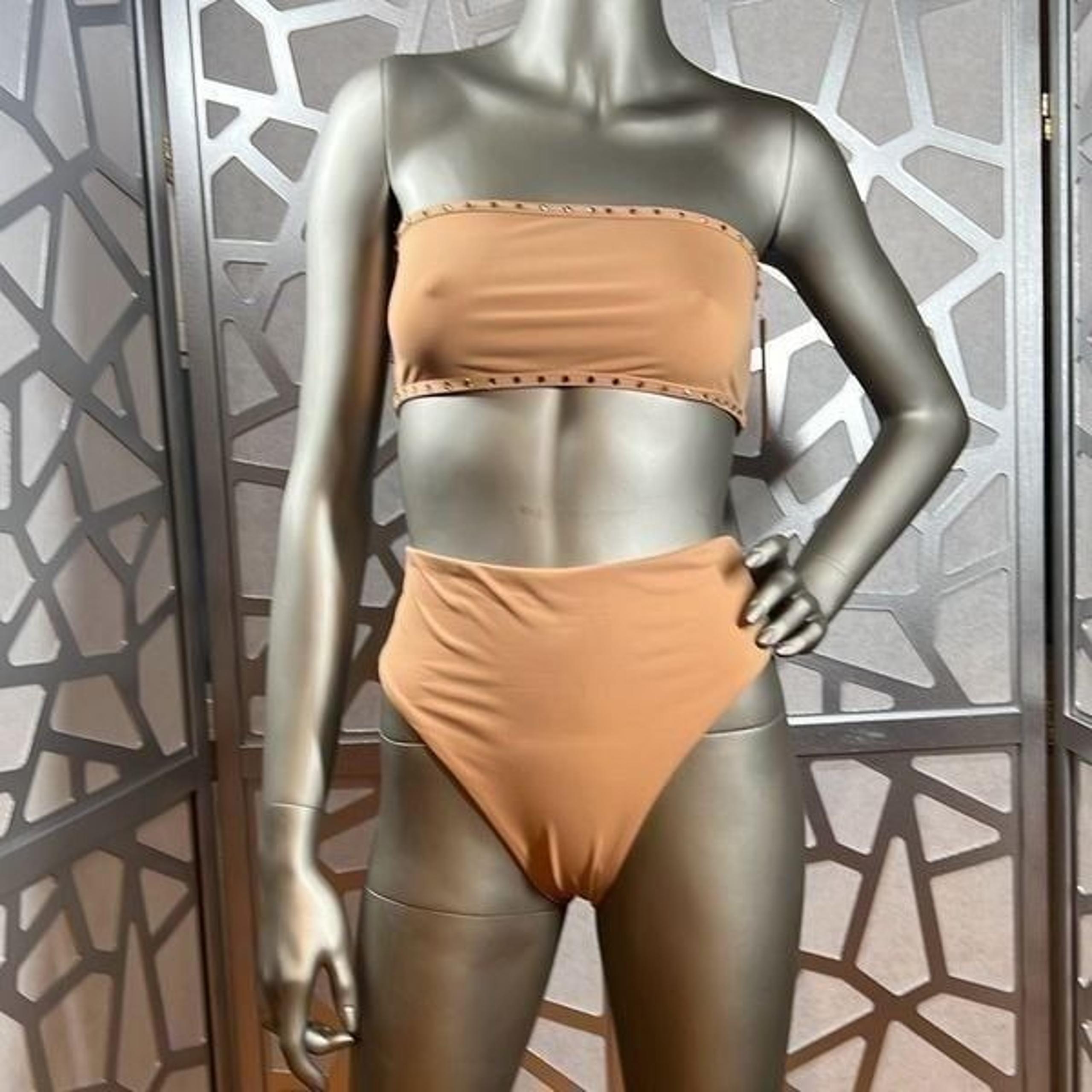 Skims Rhinestones Bandeau High waisted Nude Bikini S