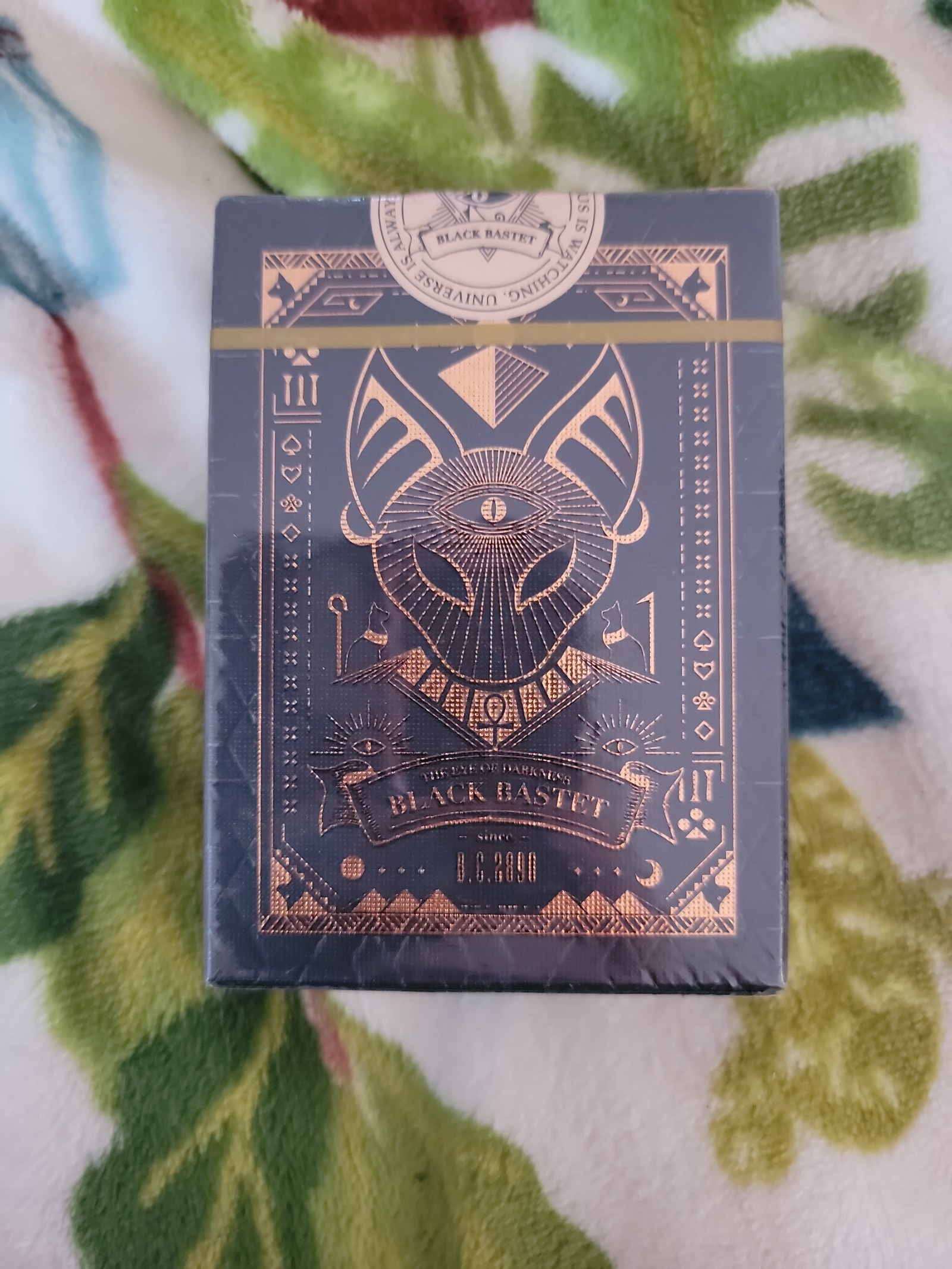 Black bastet playing cards