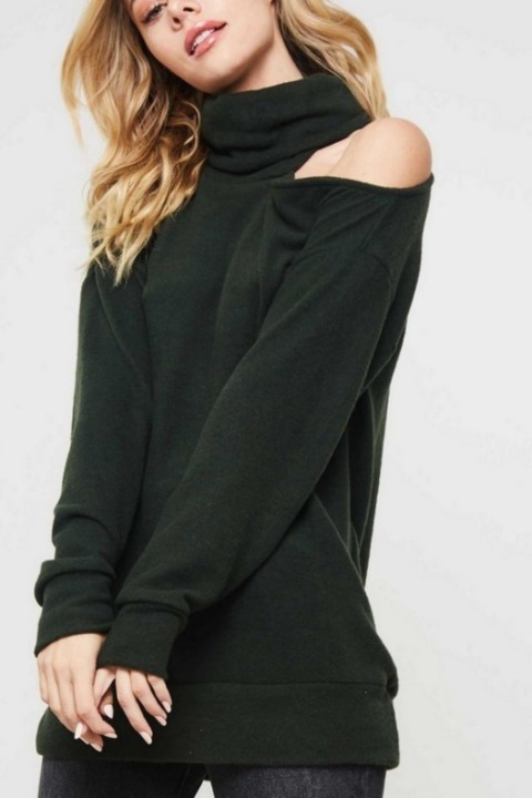cold shoulder sweater