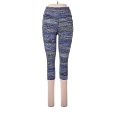 LULULEMON ATHLETICA Interconnect Blue Multi F & F HR Crop 19 Leggings - US 8
