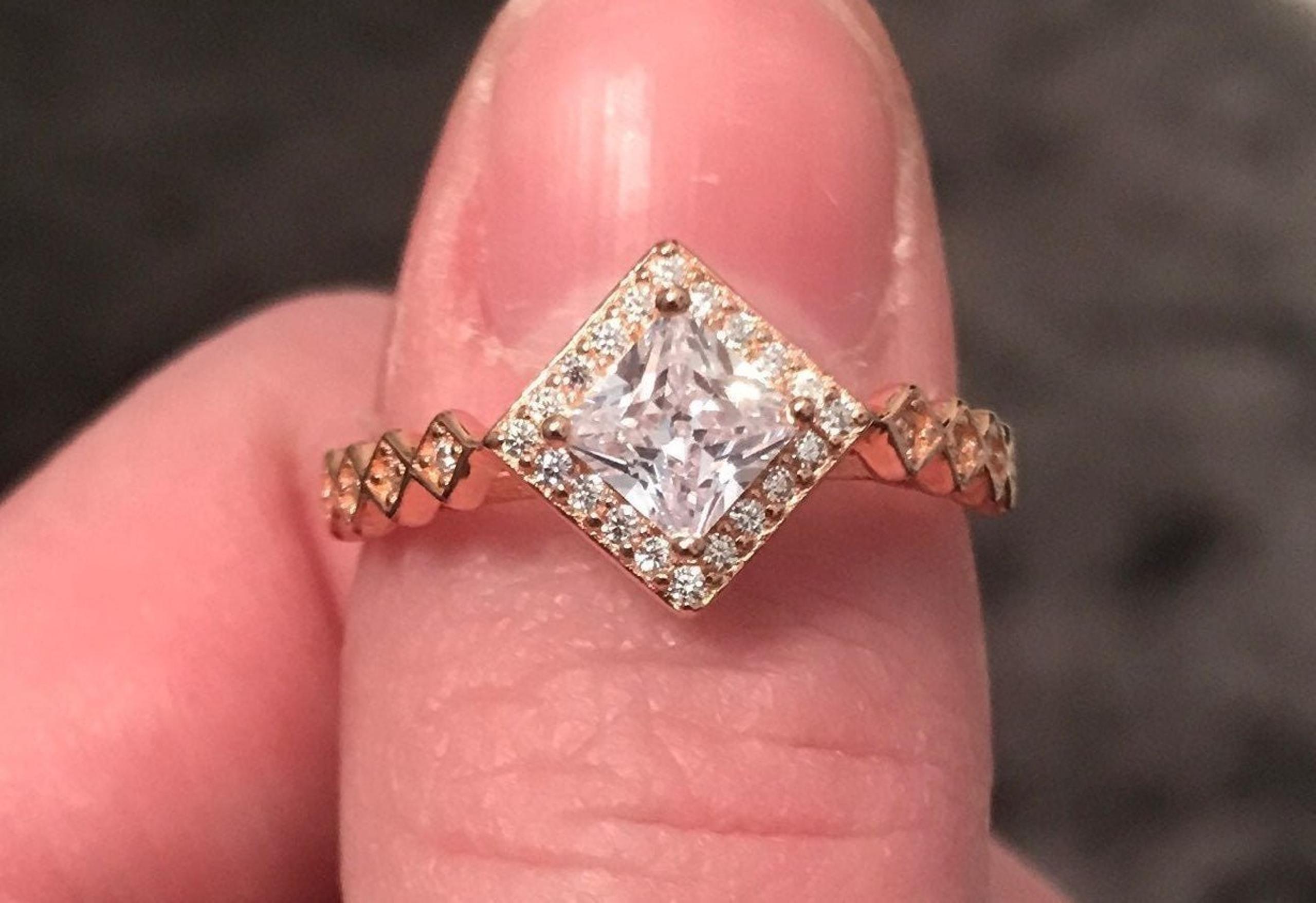 Charmed Aroma Sterling Silver Rose Gold Plated Ring - Size 9