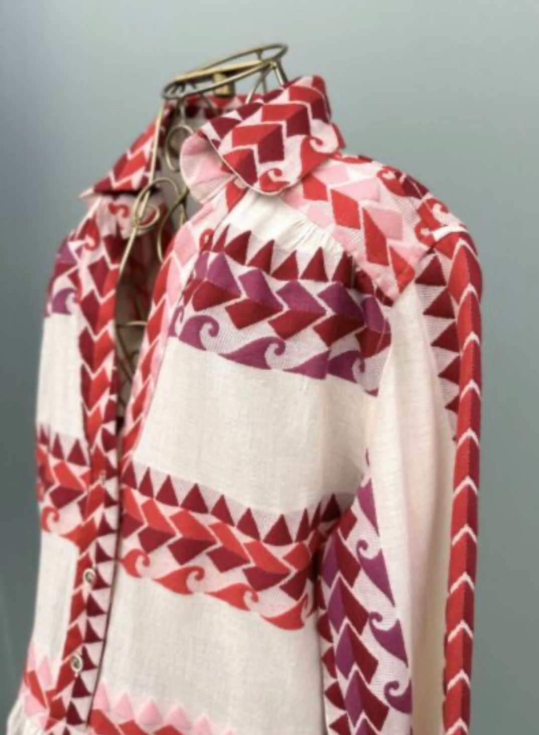 NWT NEMA resort wear embroidered waves & hearts dress size small, Greece