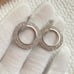 Sparkling CZ Cubic Zirconia Double Circles Hoop Earrings