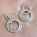 Sparkling CZ Cubic Zirconia Double Circles Hoop Earrings