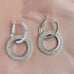 Sparkling CZ Cubic Zirconia Double Circles Hoop Earrings
