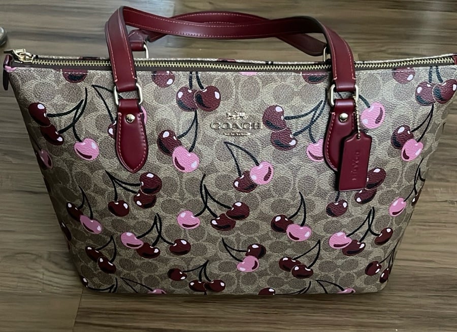 NWT Coach Cherry Print Tote Bag