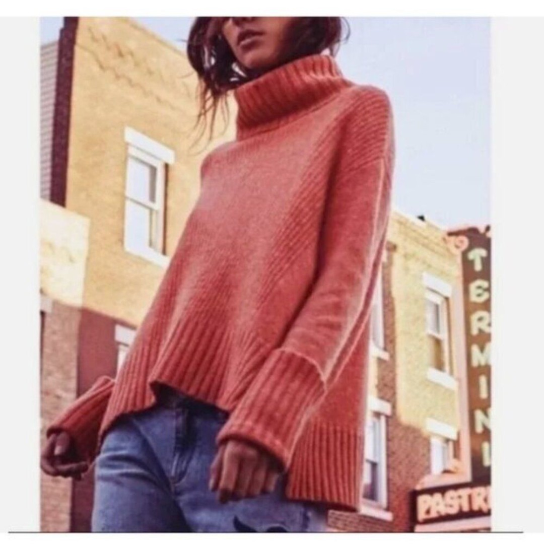 Anthropologie Moth Fireside ribbed cowl neck sweater