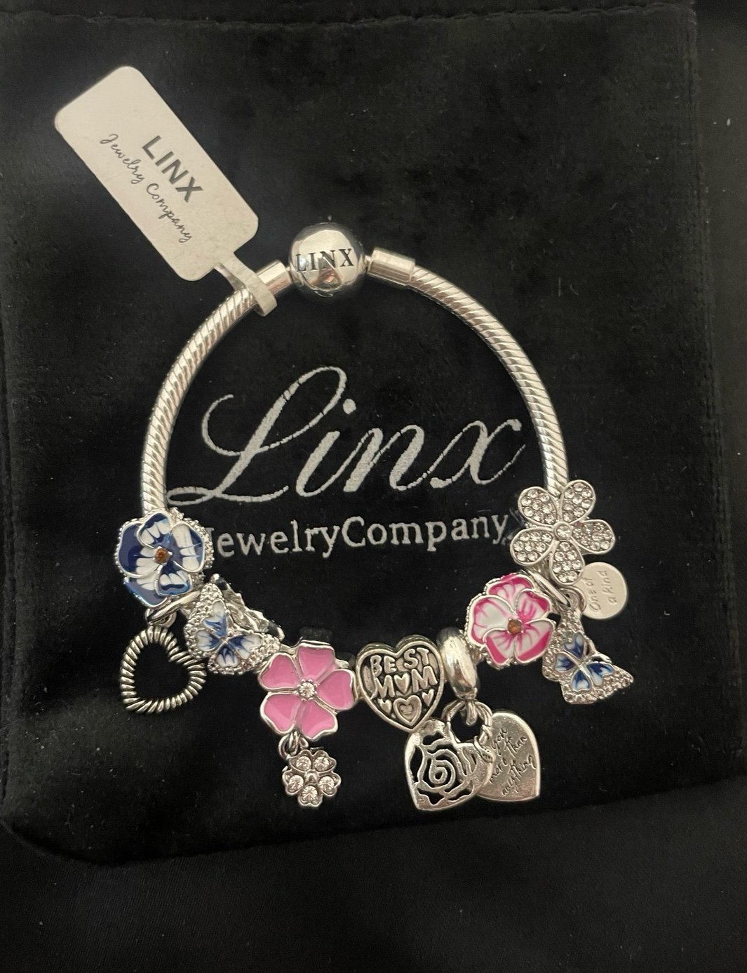 Linx Snake Chain Bracelet with Mom Themed Charms