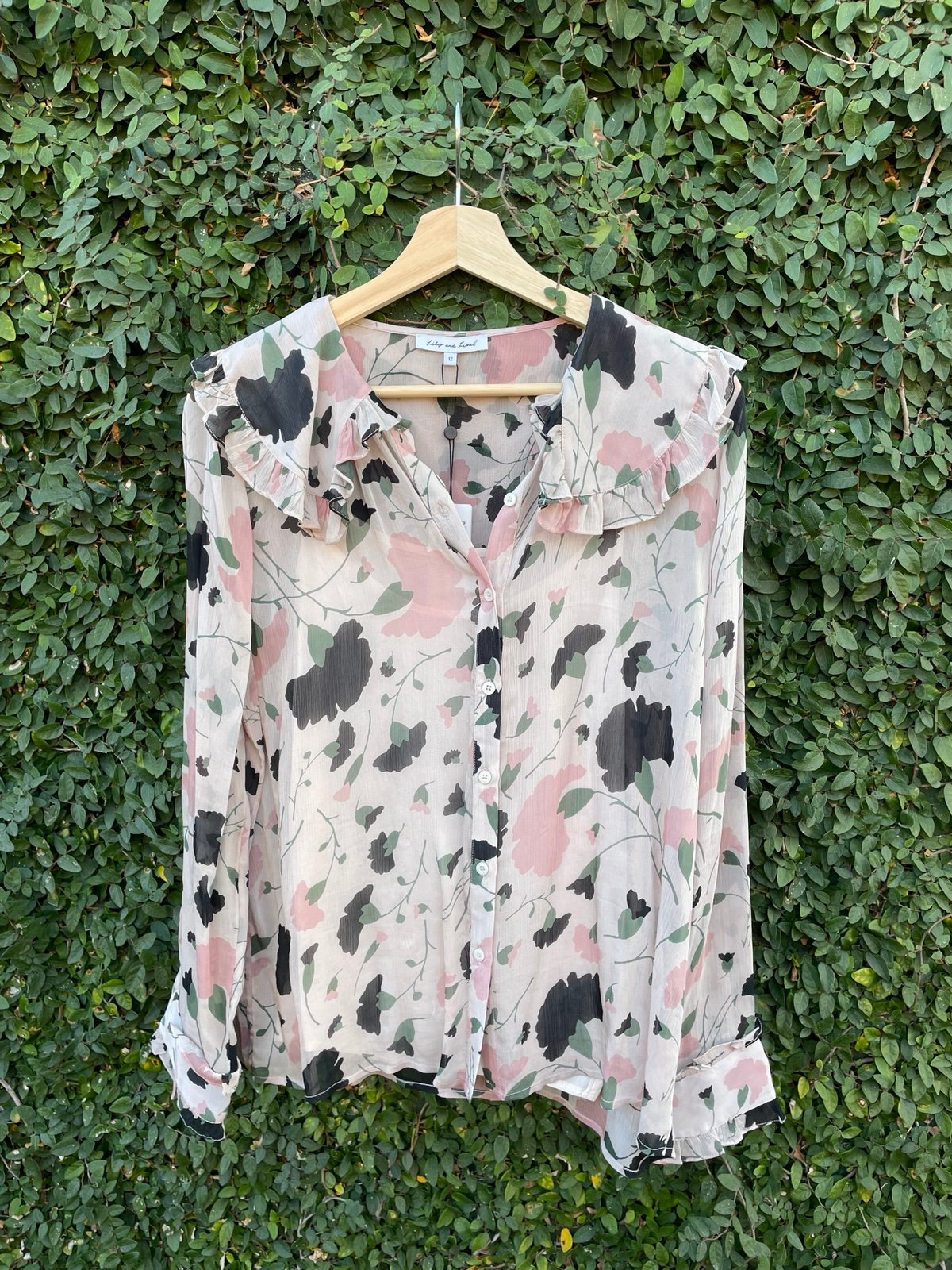 LILY & LIONEL | Julie Blouse Viscose Chiffon Peony | Size 8