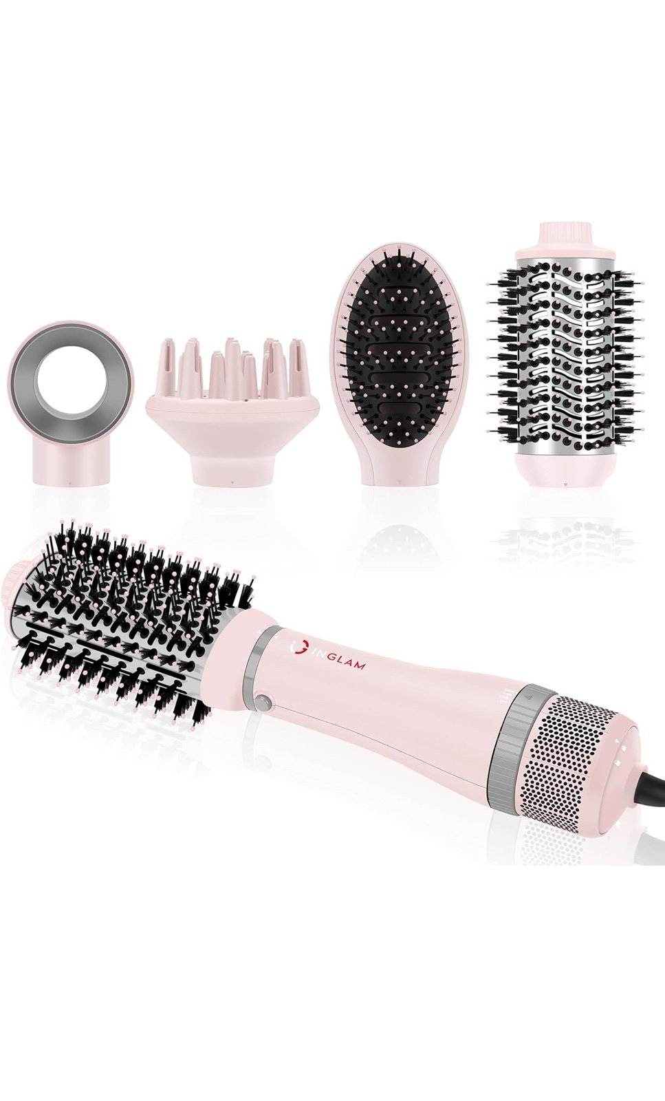 IG INGLAM 4 in 1 Blowout Hair Dryer Brush Set - Negative Ion Detachable Hair Dry