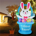 5FT Easter Inflatables Outdoor Decorations Bunny with Basket & Colorful Eggs