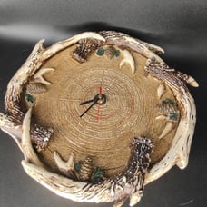 Vintage antler clock