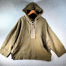Polo Ralph Lauren Lace-Up Hoodie Women's Size XS/S Olive Green Fleece Side Slit