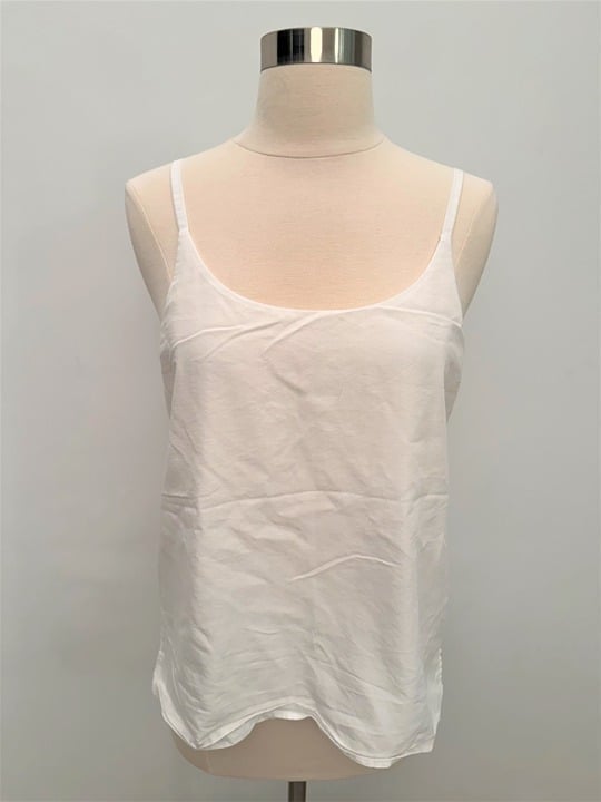 Eileen Fisher White Cami Scoop Neck Spaghetti Strap Tank