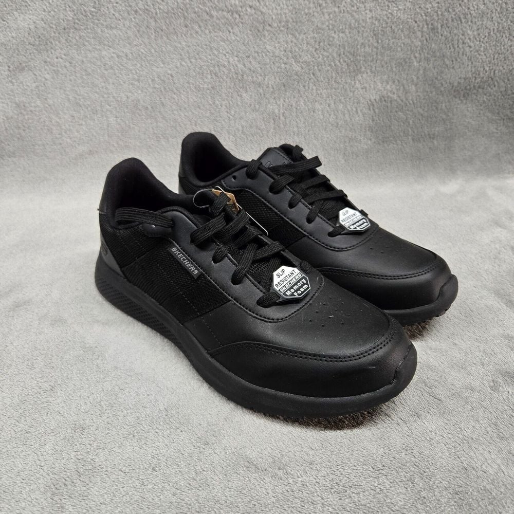 Skechers Work Slip Resistant 108001 Memory Foam Black Workwear Shoes Rubber Sole