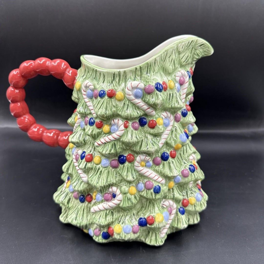 Christopher Radko Christmas Tree Pitcher Holiday Celebrations 9 tall