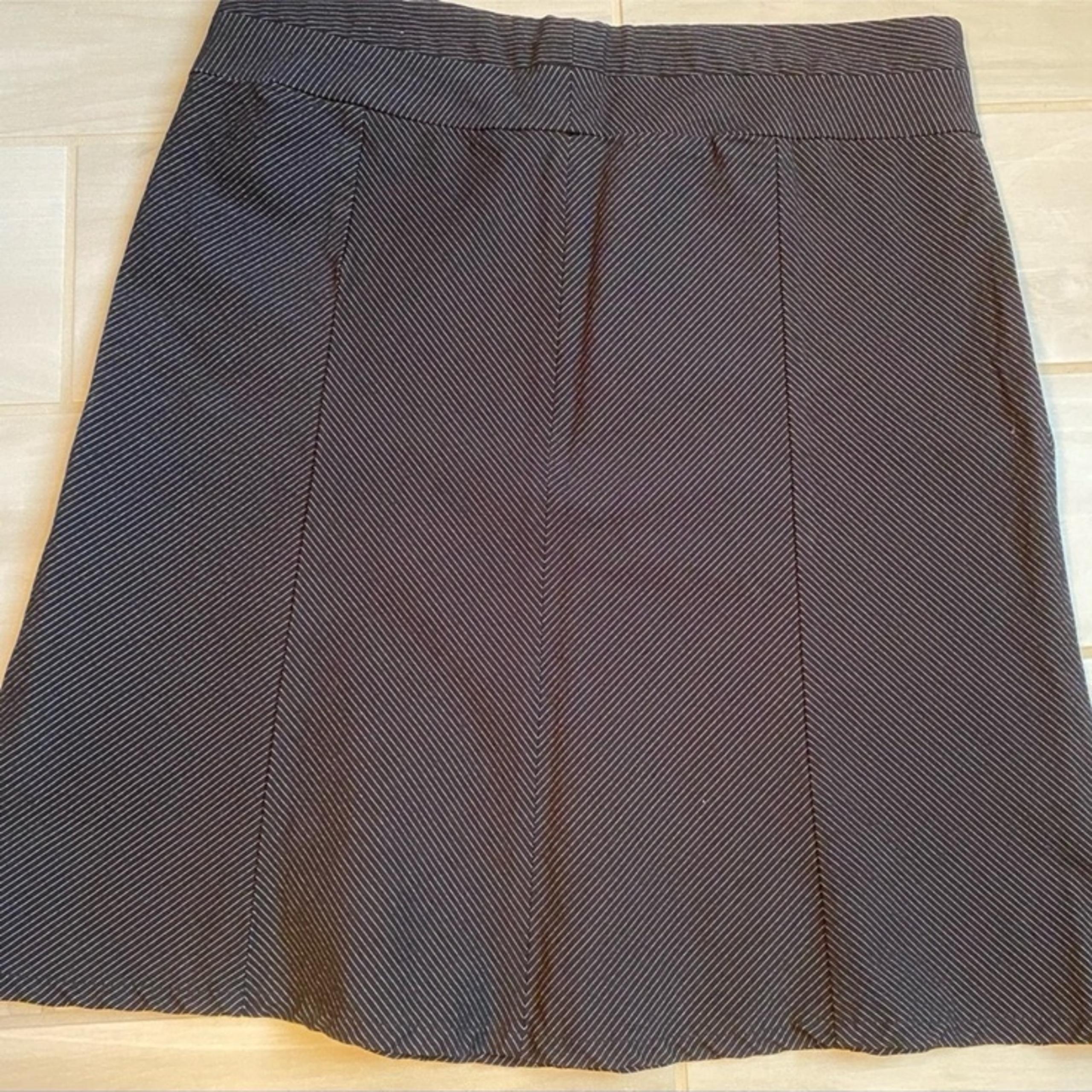 Tangents|| Black /white striped A-line skirt