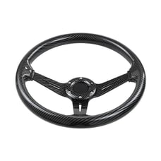 NEW JDM UNIVERSAL 350MM CARBON FIBER Acrylic Deep Dish 6 Holes Steering Wheel